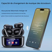 Écouteur Bluetooth YW06 avec boîtier de recharge à écran Tactile Intelligent
