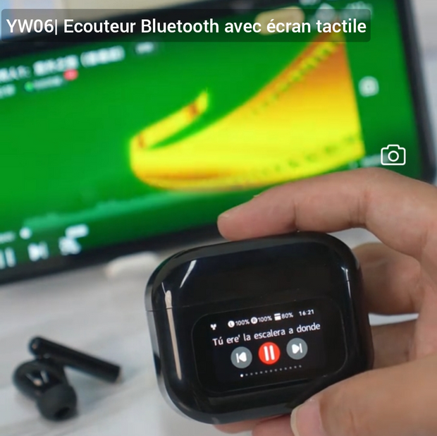 Écouteur Bluetooth YW06 avec boîtier de recharge à écran Tactile Intelligent